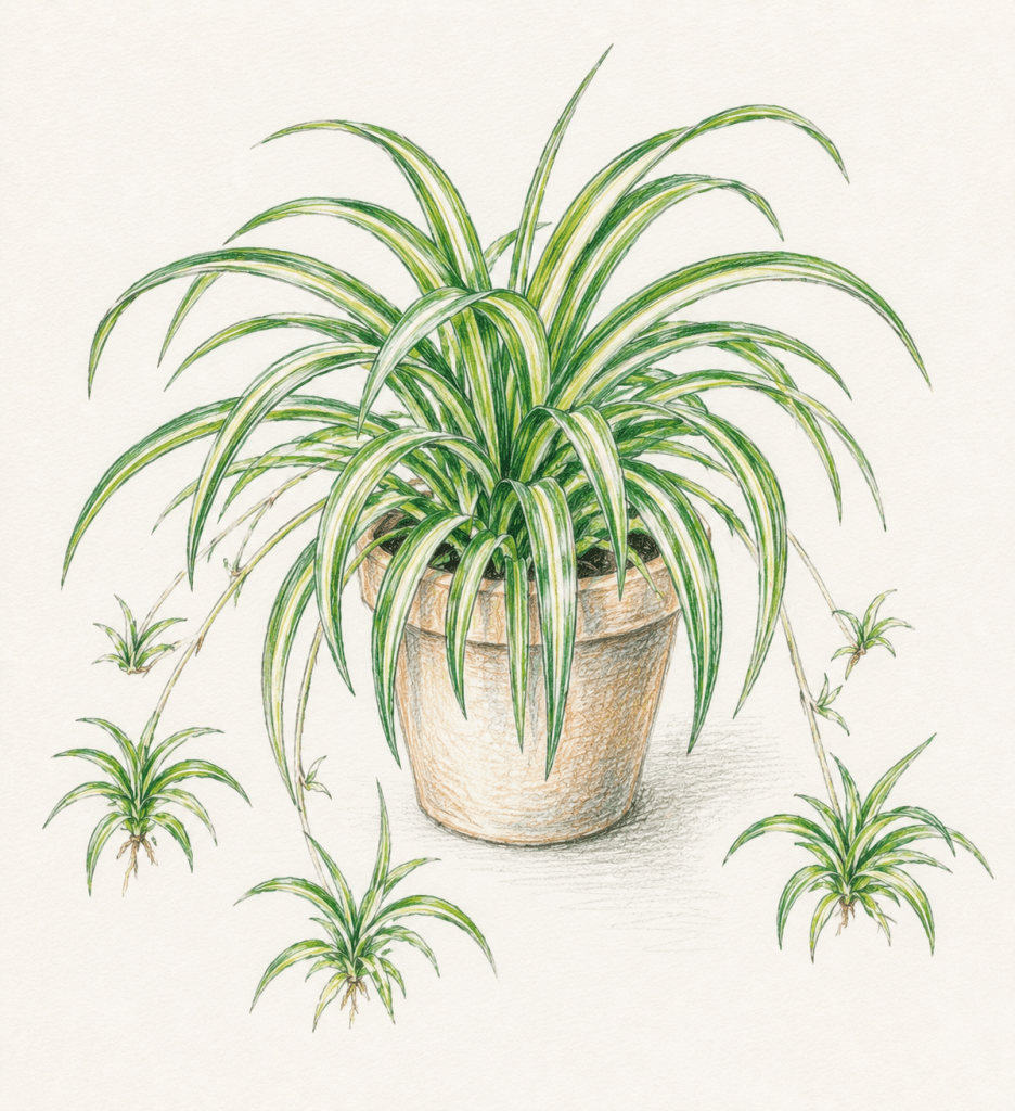 Spider Plant, Chlorophytum comosum